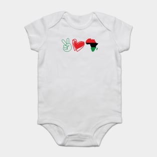Peace Love Black history, Africa, BLM, Black History Month Baby Bodysuit